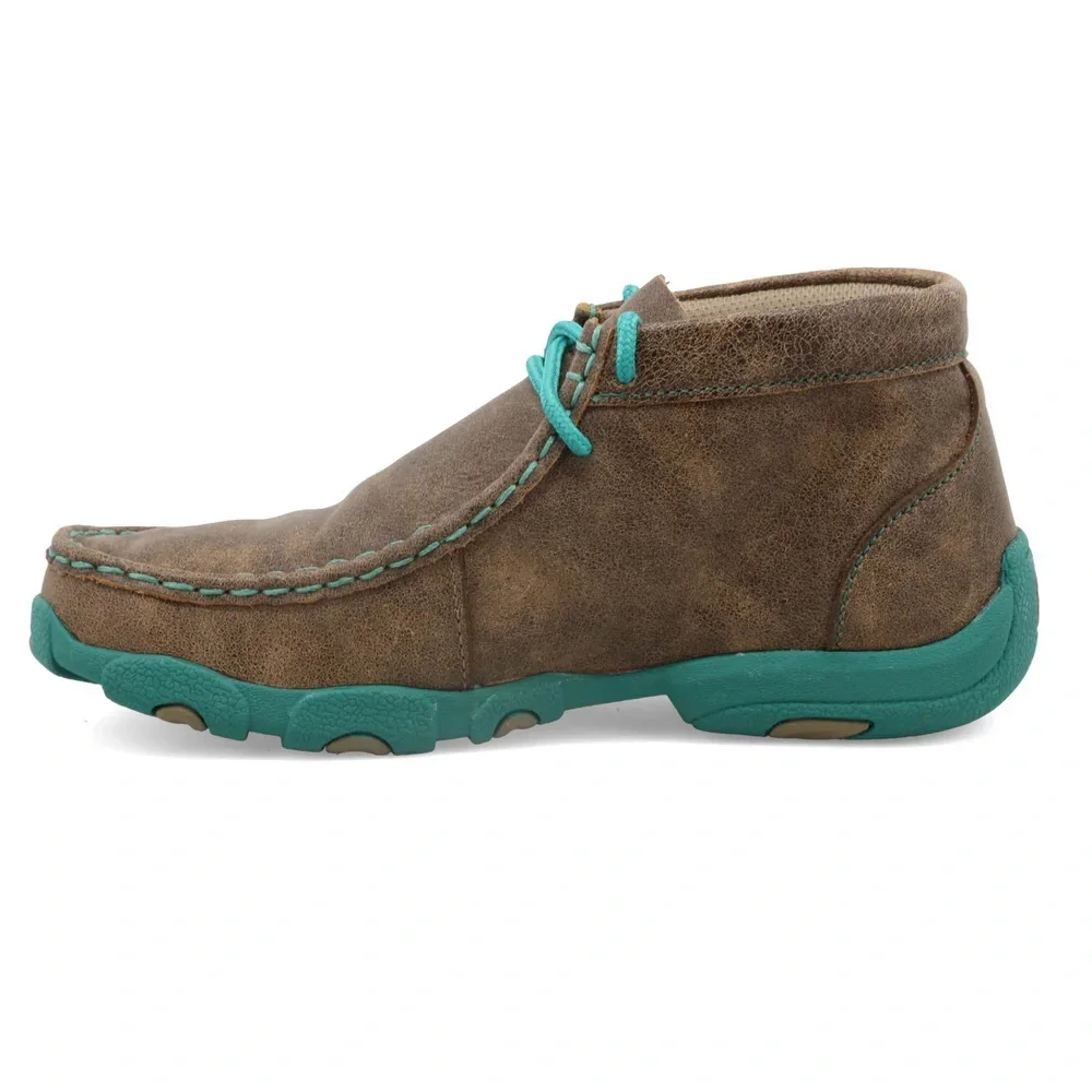 Kids Brown and Teal Moccasin Shoes Twisted X 6m ydm0017